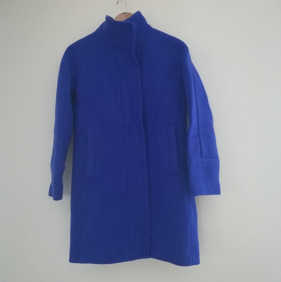 JCrew Blue Stadium-Cloth Cocoon Pea Coat Sz 0